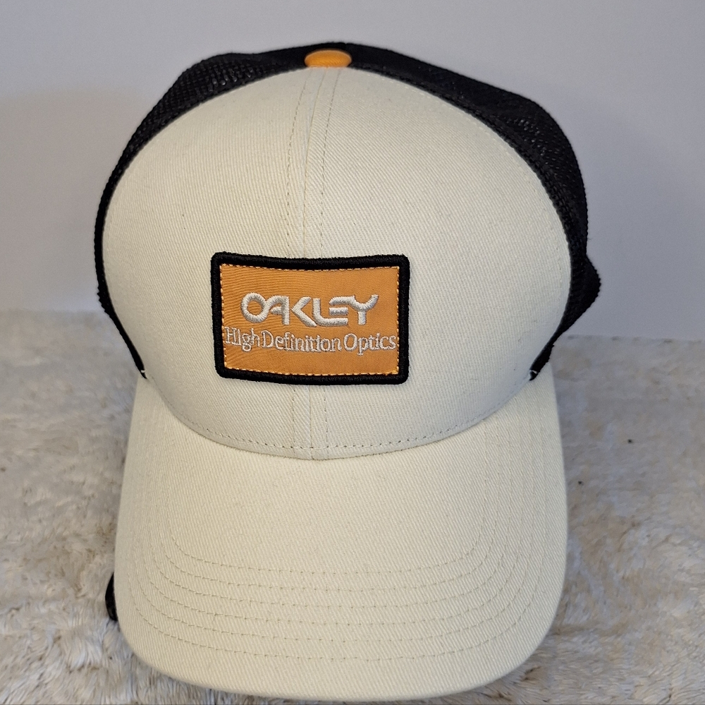 Oakley Cream and Black Trucker Hat